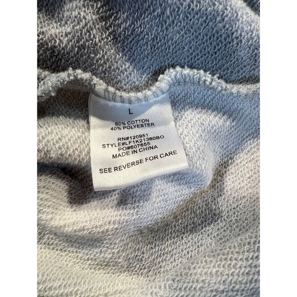 Olive & Oak Womens Sweatshirt Lg Long Sleeve Round Hem Gray White Tie Dye - Picture 6 of 8